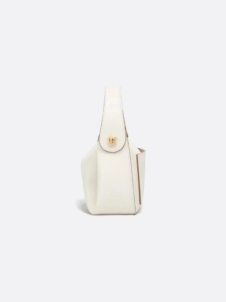 Small white leather handbag 