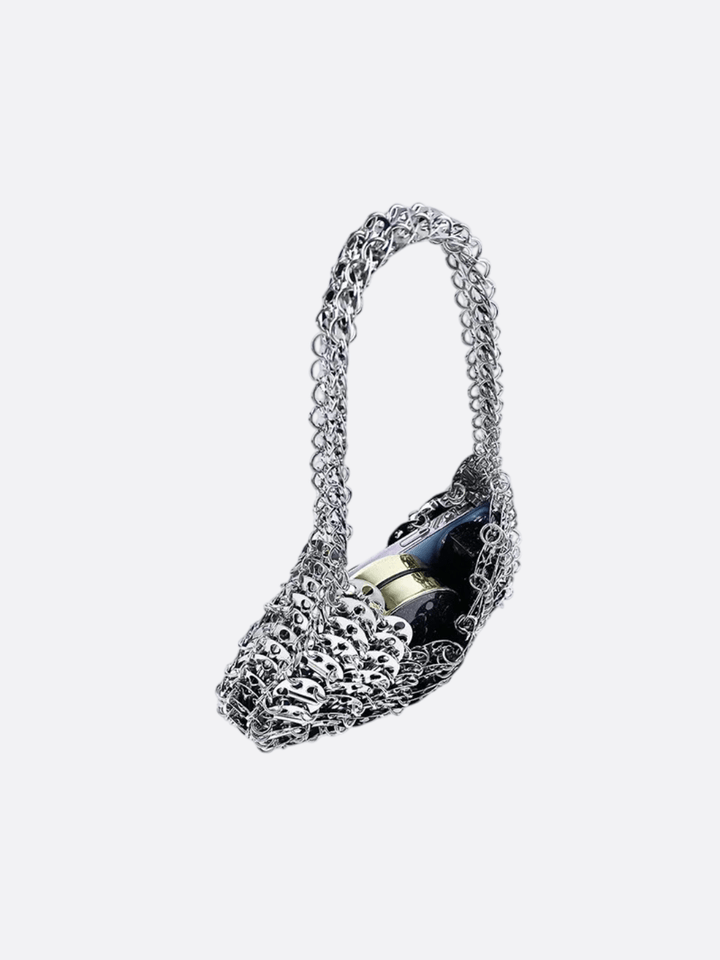 Silver metal handbag