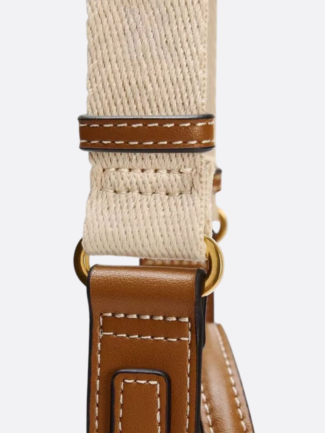 Canvas and leather handbag