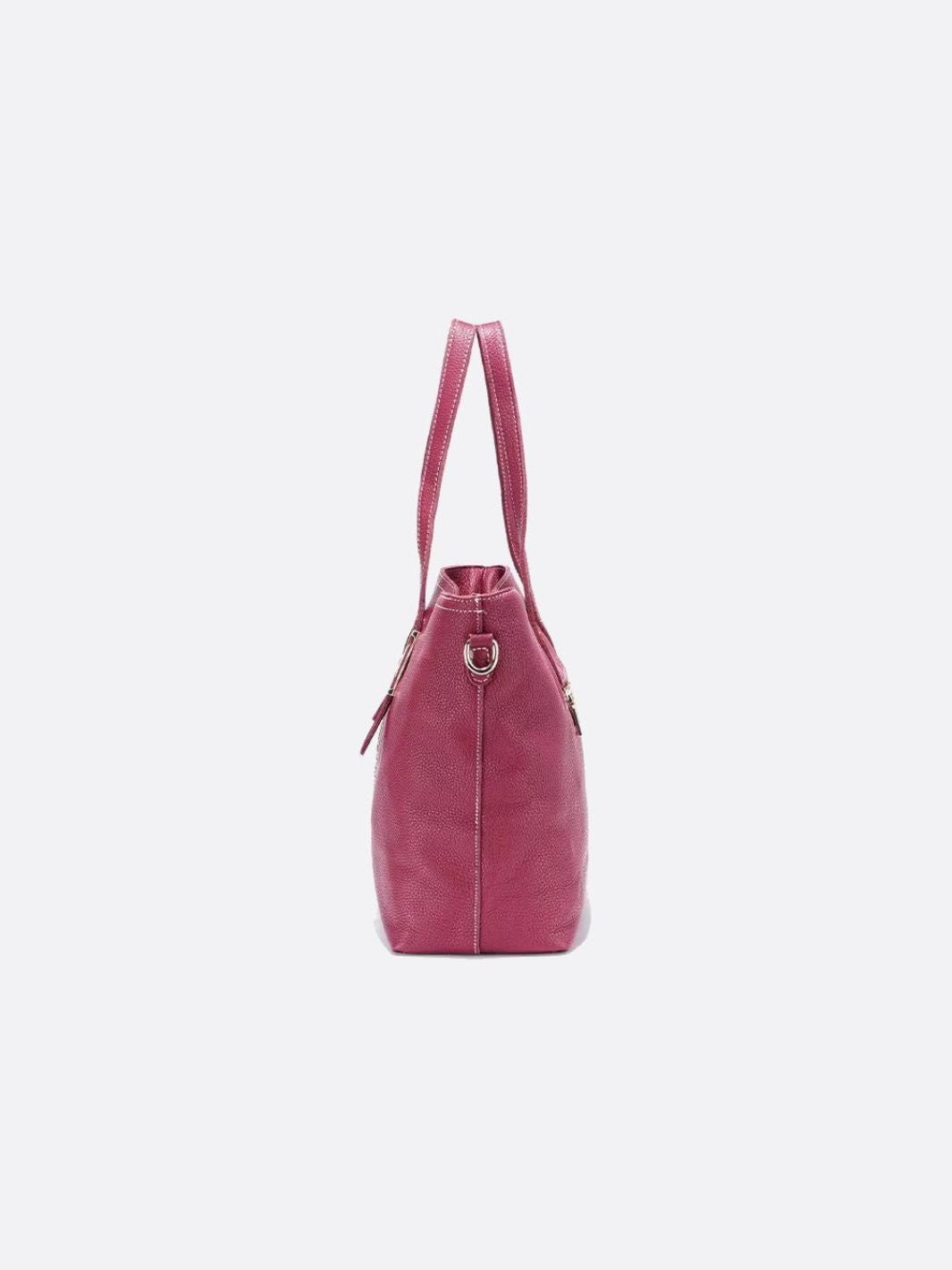 Grained leather tote bag