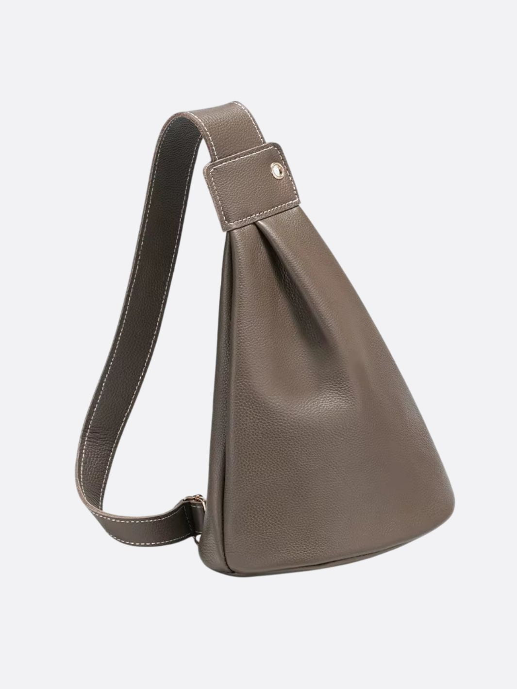 Sac cuir kaki bandoulière large