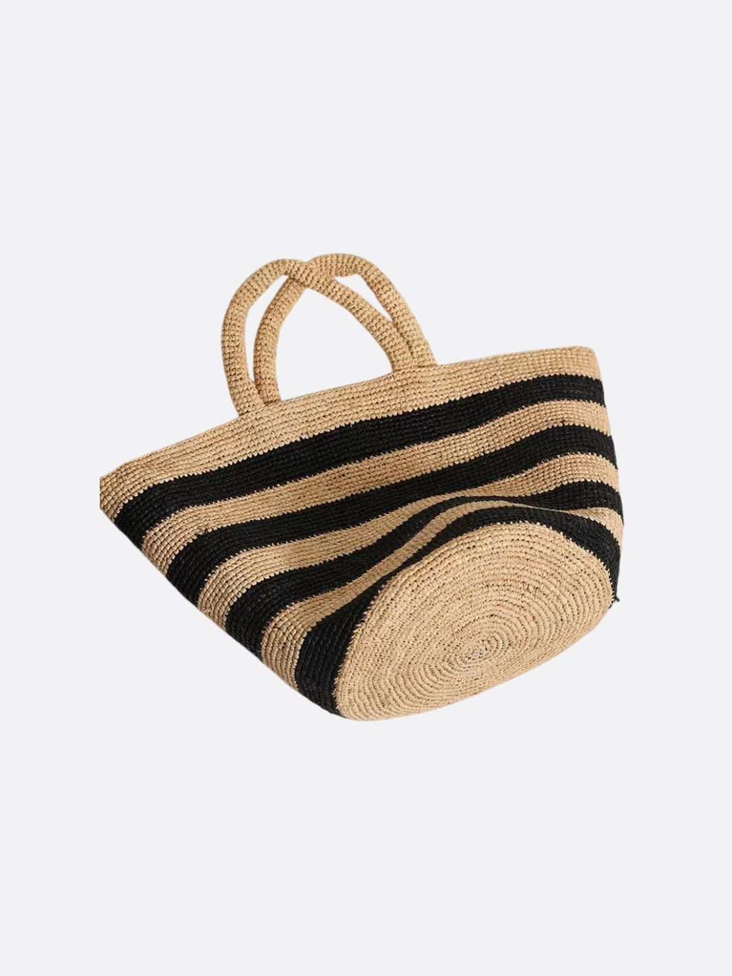 sac raphia noir et blanc